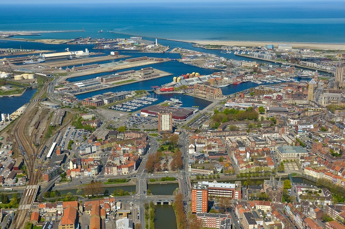 Vue aérienne sur le territoire dunkerquois.