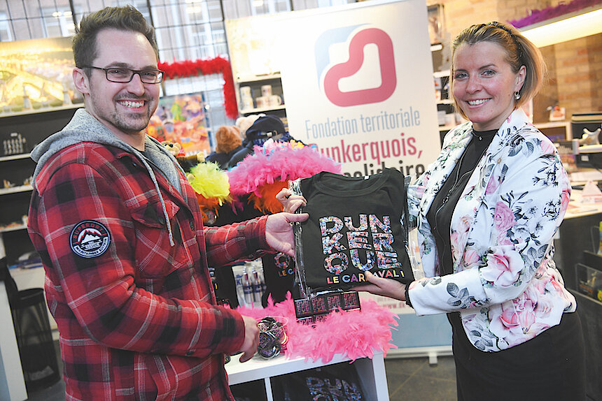 Pour chaque produit vendu de la gamme Carnaval de l'Office de Tourisme, un euro est reversé à la Fondation du Dunkerquois solidaire. 